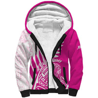 Custom New Zealand Rugby Silver Fern Sherpa Hoodie Aotearoa Maori Pink Version LT01 Unisex Pink - Polynesian Pride
