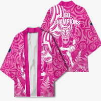 New Zealand Silver Fern Rugby All Pink Kimono Maori Tiki Player With Ta Moko Tribal - Polynesian Pride