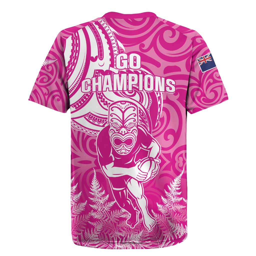 New Zealand Silver Fern Rugby All Pink Rugby Jersey Maori Tiki Player With Ta Moko Tribal - Polynesian Pride