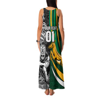 Custom New Zealand and South Africa Rugby Family Matching Tank Maxi Dress and Hawaiian Shirt Silver Fern Protea Pattern World Cup 2023 LT01 - Polynesian Pride
