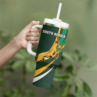 New Zealand and South Africa Rugby Tumbler With Handle Silver Fern Protea Pattern