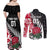 Custom New Zealand and England Rugby Couples Matching Off Shoulder Maxi Dress and Long Sleeve Button Shirt Silver Fern With Red Rose World Cup 2023 LT01 - Polynesian Pride