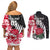 Custom New Zealand and England Rugby Couples Matching Off Shoulder Short Dress and Long Sleeve Button Shirt Silver Fern With Red Rose World Cup 2023 LT01 - Polynesian Pride