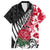 Custom New Zealand and England Rugby Family Matching Off Shoulder Long Sleeve Dress and Hawaiian Shirt Silver Fern With Red Rose World Cup 2023 LT01 Dad's Shirt - Short Sleeve Art - Polynesian Pride