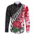 Custom New Zealand and England Rugby Family Matching Off Shoulder Long Sleeve Dress and Hawaiian Shirt Silver Fern With Red Rose World Cup 2023 LT01 Dad's Shirt - Long Sleeve Art - Polynesian Pride