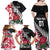 Custom New Zealand and England Rugby Family Matching Off Shoulder Maxi Dress and Hawaiian Shirt Silver Fern With Red Rose World Cup 2023 LT01 - Polynesian Pride