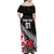 Custom New Zealand and England Rugby Family Matching Off Shoulder Maxi Dress and Hawaiian Shirt Silver Fern With Red Rose World Cup 2023 LT01 - Polynesian Pride