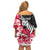 Custom New Zealand and England Rugby Family Matching Off Shoulder Short Dress and Hawaiian Shirt Silver Fern With Red Rose World Cup 2023 LT01 - Polynesian Pride