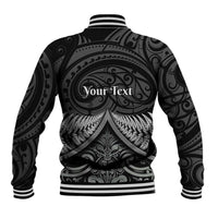 Personalised Toitu Te Tiriti Aotearoa Silver Fern Baseball Jacket New Zealand Maori Pattern