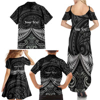 Personalised Toitu Te Tiriti Aotearoa Silver Fern Family Matching Summer Maxi Dress and Hawaiian Shirt New Zealand Maori Pattern LT01 - Polynesian Pride