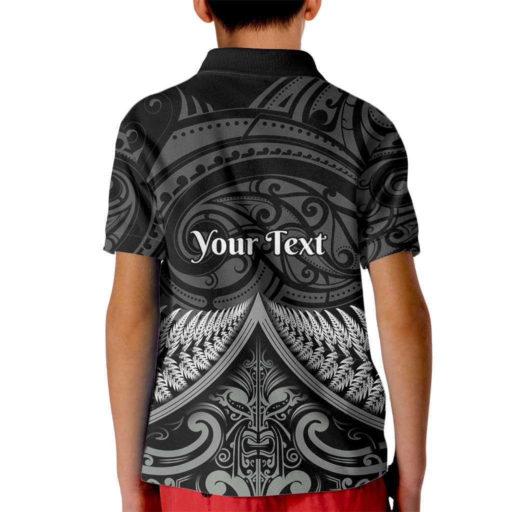 Personalised Toitu Te Tiriti Aotearoa Silver Fern Kid Polo Shirt New Zealand Maori Pattern LT01 - Polynesian Pride