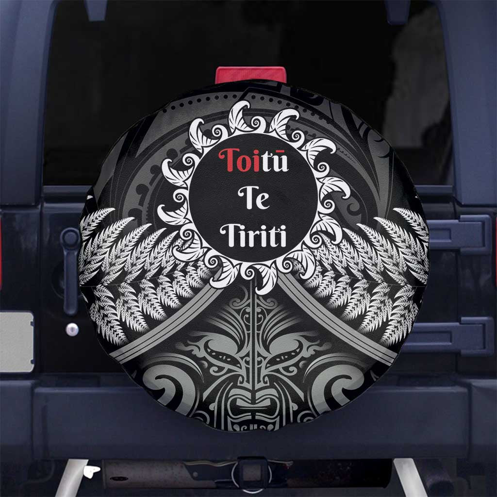 Toitu Te Tiriti Aotearoa Silver Fern Spare Tire Cover New Zealand Maori Pattern