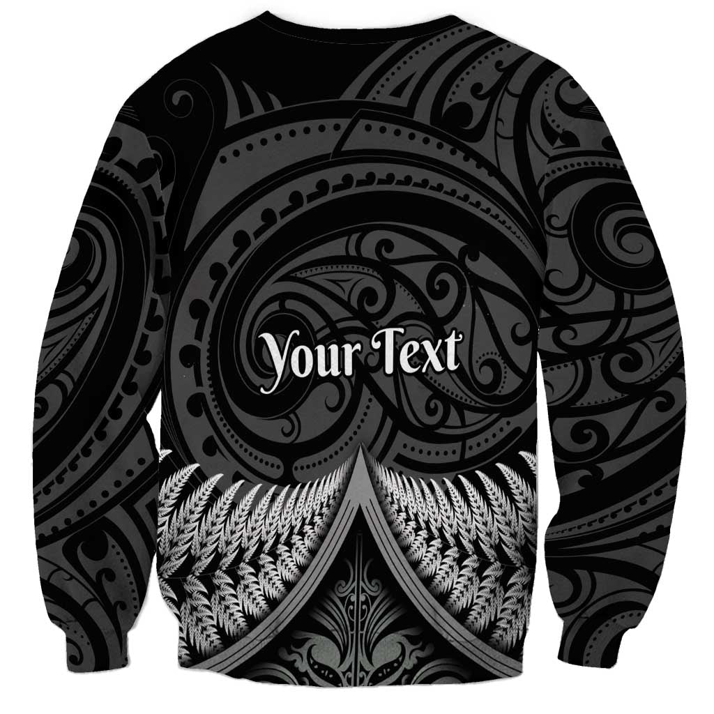 Personalised Toitu Te Tiriti Aotearoa Silver Fern Sweatshirt New Zealand Maori Pattern