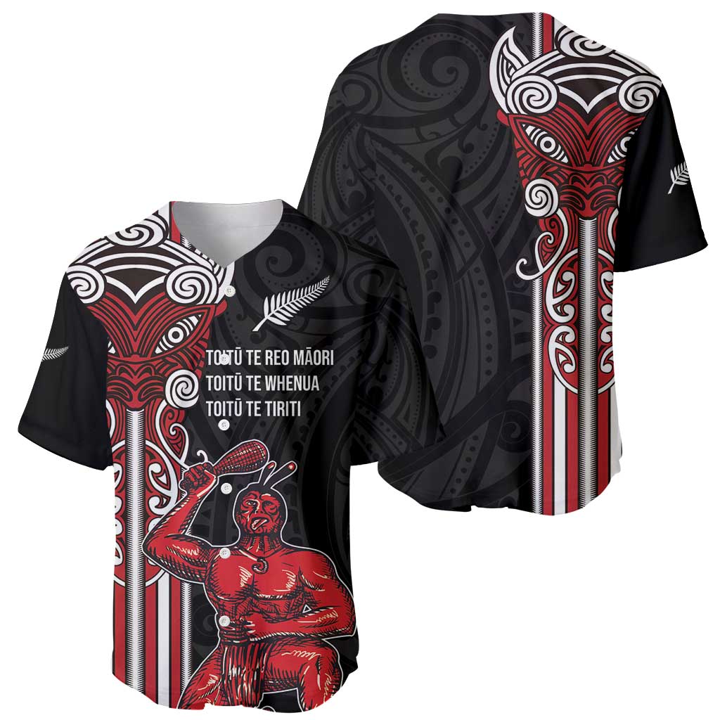 Toitu Te Reo Maori Toitu Te Whenua Toitu Te Tiriti Baseball Jersey Maori Warrior New Zealand LT01 - Polynesian Pride
