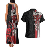 Toitu Te Reo Maori Toitu Te Whenua Toitu Te Tiriti Couples Matching Tank Maxi Dress and Hawaiian Shirt Maori Warrior New Zealand LT01 - Polynesian Pride