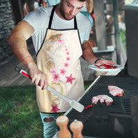 Beige Frangipani Sea Shell Apron Starfish Polynesian Pattern - Polynesian Pride