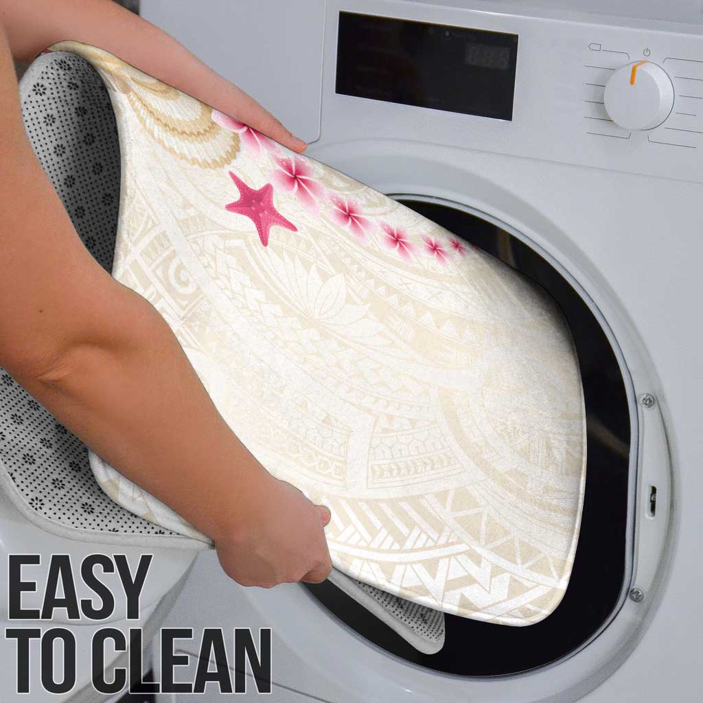 Beige Frangipani Sea Shell Bathroom Set Starfish Polynesian Pattern - Polynesian Pride