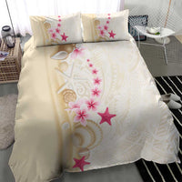 Beige Frangipani Sea Shell Bedding Set Starfish Polynesian Pattern - Polynesian Pride