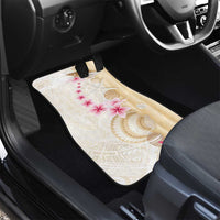Beige Frangipani Sea Shell Car Mats Starfish Polynesian Pattern - Polynesian Pride