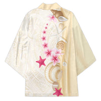 Beige Frangipani Sea Shell Kimono Starfish Polynesian Pattern LT01 - Polynesian Pride