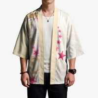 Beige Frangipani Sea Shell Kimono Starfish Polynesian Pattern LT01 - Polynesian Pride