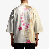 Beige Frangipani Sea Shell Kimono Starfish Polynesian Pattern LT01 - Polynesian Pride