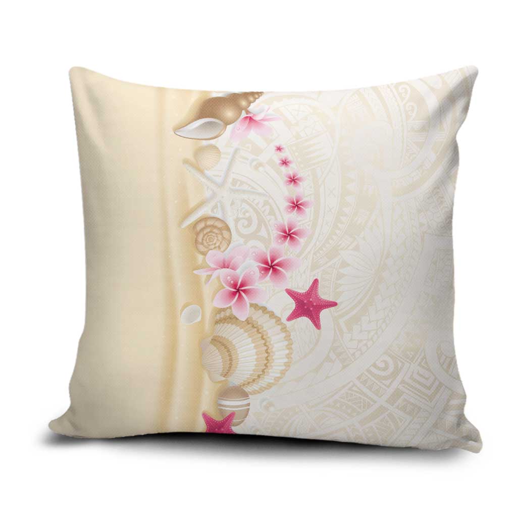 Beige Frangipani Sea Shell Pillow Cover Starfish Polynesian Pattern LT01 Beige - Polynesian Pride