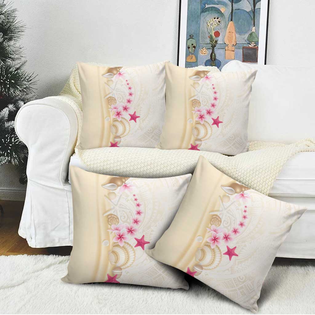 Beige Frangipani Sea Shell Pillow Cover Starfish Polynesian Pattern LT01 - Polynesian Pride