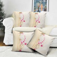Beige Frangipani Sea Shell Pillow Cover Starfish Polynesian Pattern LT01 - Polynesian Pride