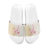 Beige Frangipani Sea Shell Slide Sandals Starfish Polynesian Pattern LT01 Beige - Polynesian Pride