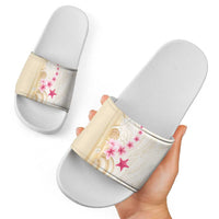 Beige Frangipani Sea Shell Slide Sandals Starfish Polynesian Pattern LT01 - Polynesian Pride