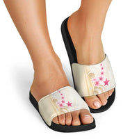 Beige Frangipani Sea Shell Slide Sandals Starfish Polynesian Pattern LT01 - Polynesian Pride