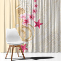 Beige Frangipani Sea Shell Window Curtain Starfish Polynesian Pattern LT01 - Polynesian Pride