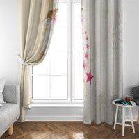 Beige Frangipani Sea Shell Window Curtain Starfish Polynesian Pattern LT01 - Polynesian Pride