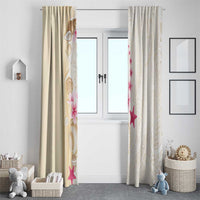 Beige Frangipani Sea Shell Window Curtain Starfish Polynesian Pattern LT01 - Polynesian Pride