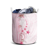 Pink Plumeria Sea Shell Laundry Basket Starfish Polynesian Pattern - Polynesian Pride