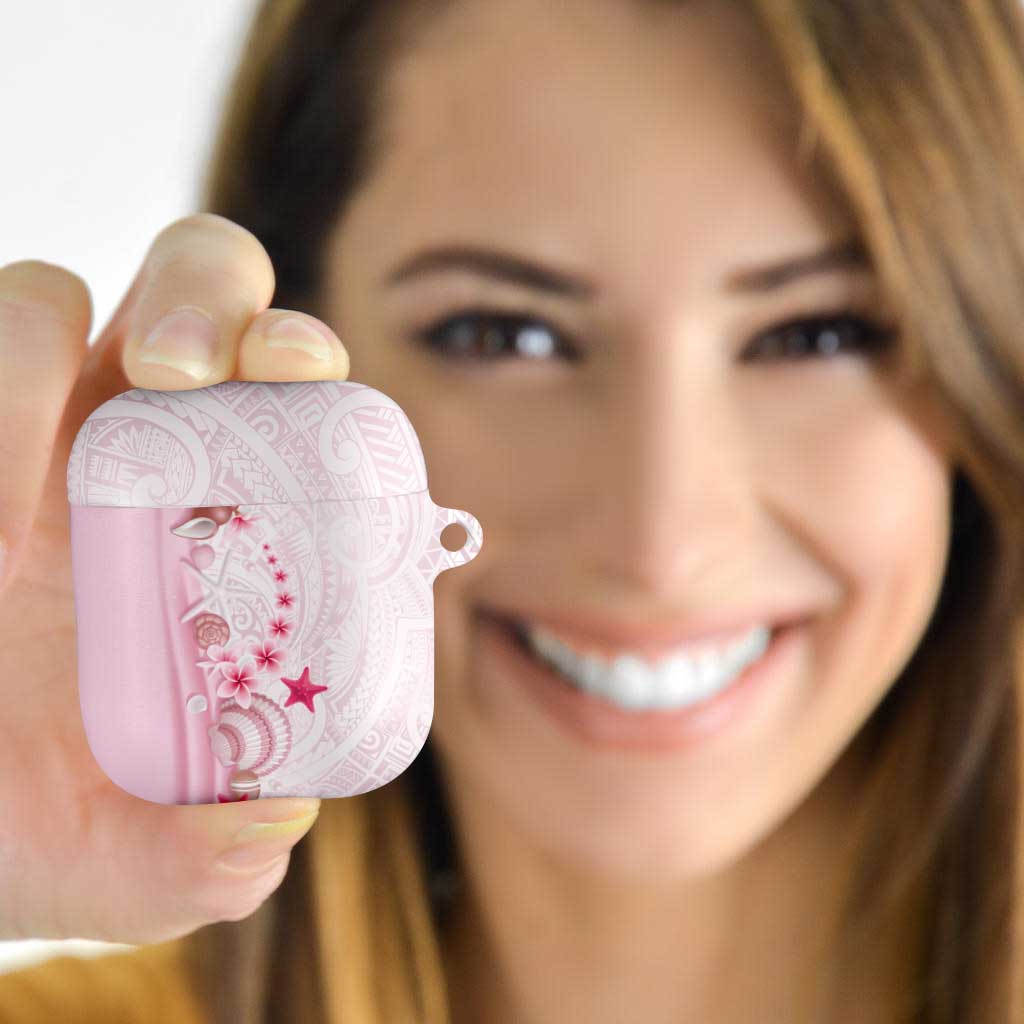 Pink Plumeria Sea Shell AirPods Case Starfish Polynesian Pattern - Polynesian Pride