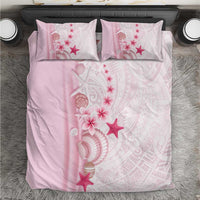 Pink Plumeria Sea Shell Bedding Set Starfish Polynesian Pattern - Polynesian Pride