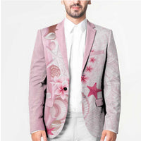 Pink Plumeria Sea Shell Blazer Starfish Polynesian Pattern - Polynesian Pride