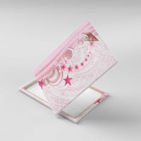 Pink Plumeria Sea Shell Canvas Wall Art Starfish Polynesian Pattern - Polynesian Pride