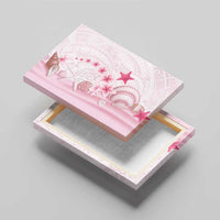 Pink Plumeria Sea Shell Canvas Wall Art Starfish Polynesian Pattern - Polynesian Pride