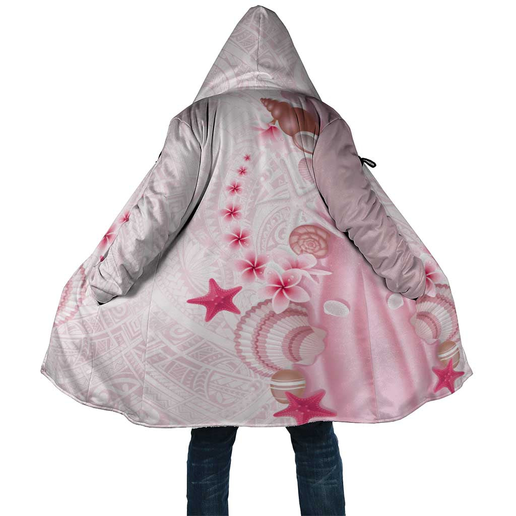 Pink Plumeria Sea Shell Cloak Starfish Polynesian Pattern - Polynesian Pride