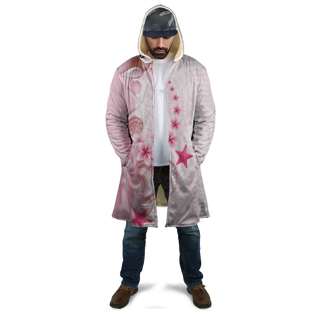 Pink Plumeria Sea Shell Cloak Starfish Polynesian Pattern - Polynesian Pride