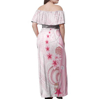 Pink Plumeria Sea Shell Family Matching Off Shoulder Maxi Dress and Hawaiian Shirt Starfish Polynesian Pattern - Polynesian Pride