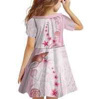 Pink Plumeria Sea Shell Family Matching Off Shoulder Short Dress and Hawaiian Shirt Starfish Polynesian Pattern LT01 - Polynesian Pride