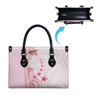 Pink Plumeria Sea Shell Leather Bag Starfish Polynesian Pattern - Polynesian Pride