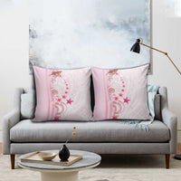 Pink Plumeria Sea Shell Pillow Cover Starfish Polynesian Pattern - Polynesian Pride