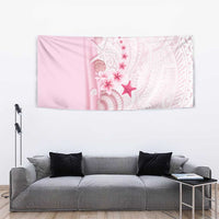 Pink Plumeria Sea Shell Tapestry Starfish Polynesian Pattern - Polynesian Pride