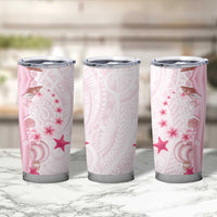 Pink Plumeria Sea Shell Tumbler Cup Starfish Polynesian Pattern - Polynesian Pride