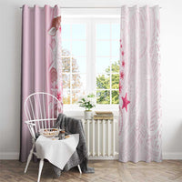 Pink Plumeria Sea Shell Window Curtain Starfish Polynesian Pattern LT01 - Polynesian Pride